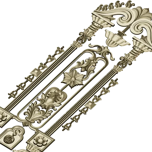 Imperial Pilaster - Baroque Door Overlay STL 3D model for CNC