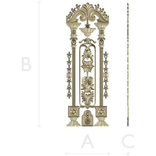 Imperial Pilaster - Baroque Door Overlay STL 3D model for CNC