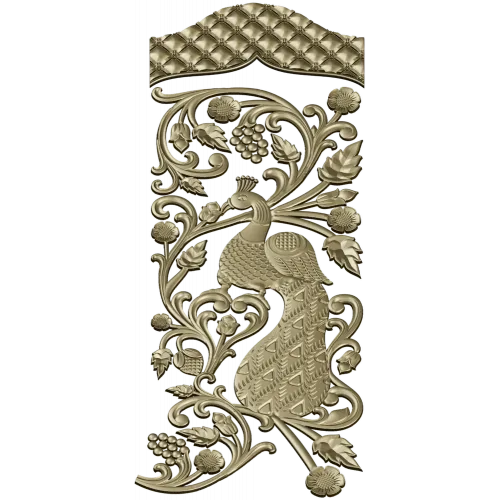 Дверная накладка "Павлинья ветвь" - 3D модель STL для ЧПУ