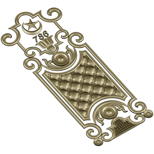 Ornate Quilted Door Panel STL