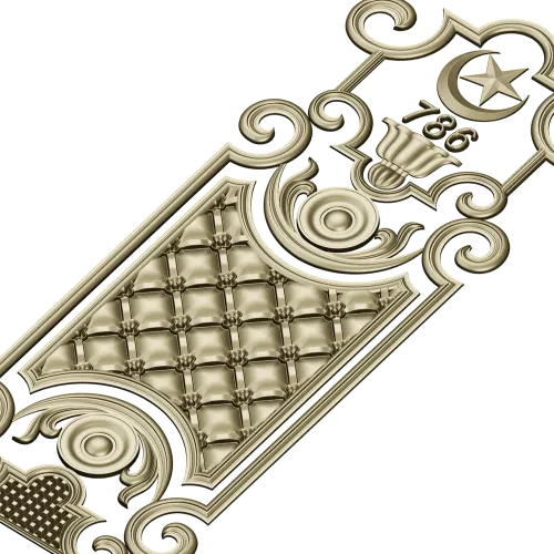 Ornate Quilted Door Panel STL
