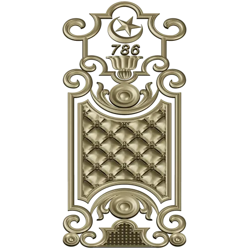 Ornate Quilted Door Panel STL