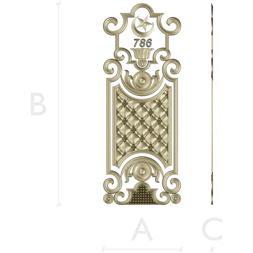 Ornate Quilted Door Panel STL