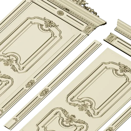 Rococo Door Panel STL for CNC Router