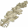 Floral Bouquet Applique STL - high-relief 3D model for CNC routers