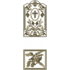 Arched Vine & Cross High-Relief STL Panel for CNC