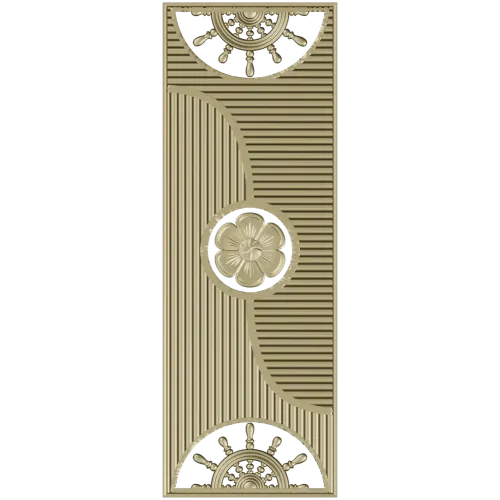 Decorative Door Panel STL - Rosette & Helm Relief