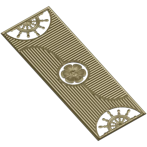 Decorative Door Panel STL - Rosette & Helm Relief