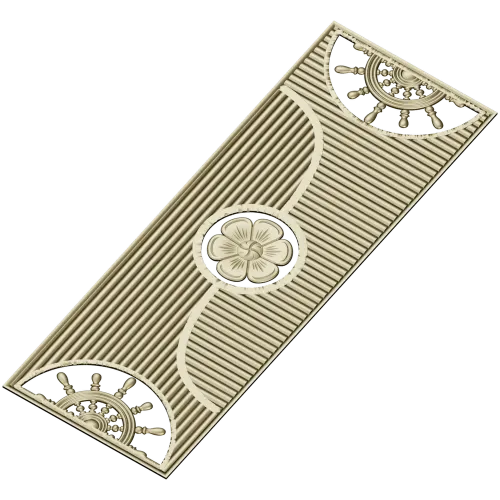 Decorative Door Panel STL - Rosette & Helm Relief