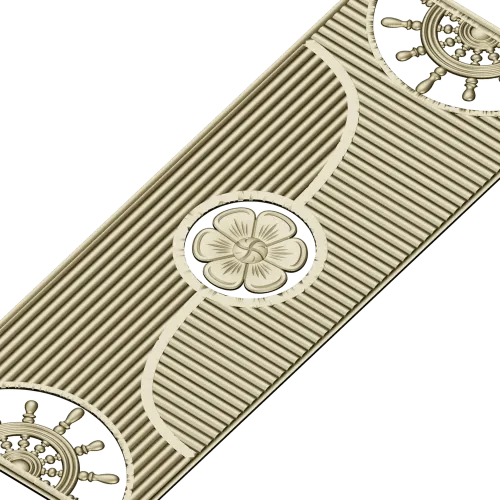 Decorative Door Panel STL - Rosette & Helm Relief
