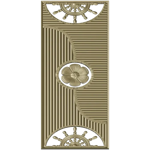 Decorative Door Panel STL - Rosette & Helm Relief