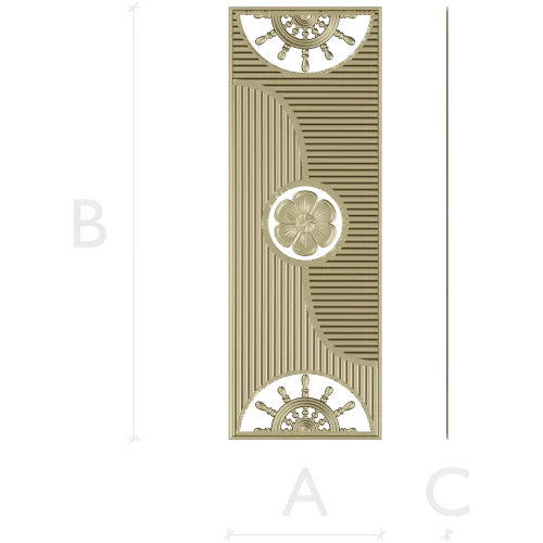 Decorative Door Panel STL - Rosette & Helm Relief