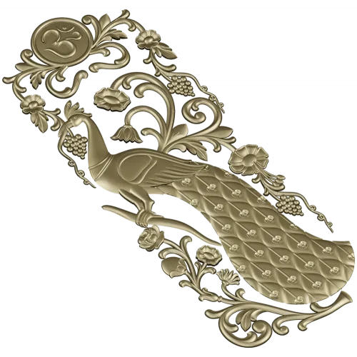 Peacock Vertical Relief STL - 3D model for CNC carving