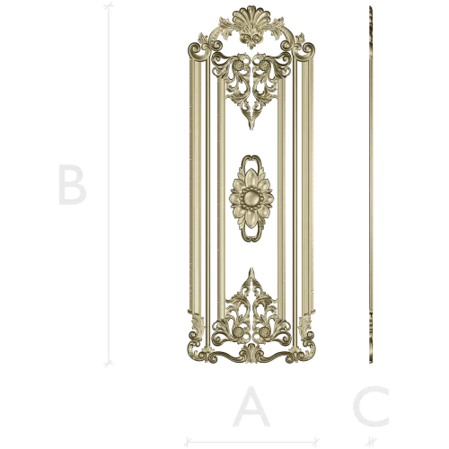 Regal Fleur Door Panel - ornate door panel 3D model (STL) for CNC