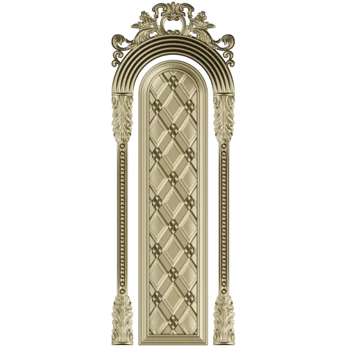 Ornate Arched Door Panel STL for CNC
