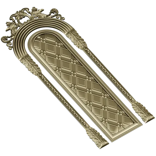 Ornate Arched Door Panel STL for CNC