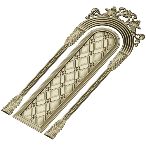 Ornate Arched Door Panel STL for CNC