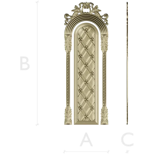 Ornate Arched Door Panel STL for CNC