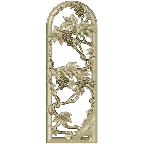 Arched Grapevine Decorative Panel - STL 3D Model for CNC