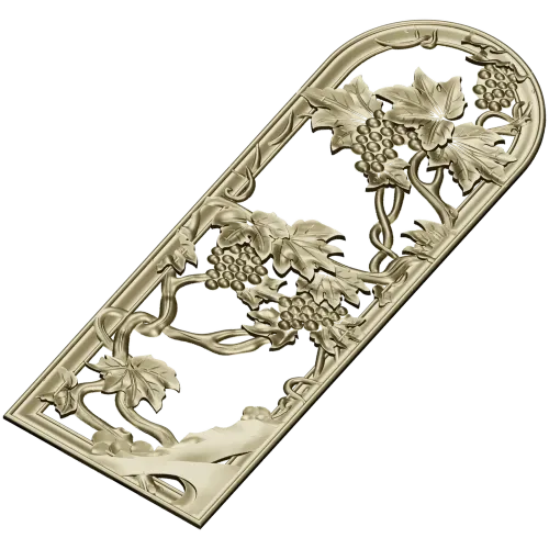Arched Grapevine Decorative Panel - STL 3D Model for CNC