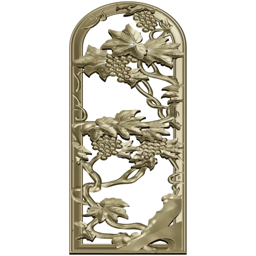 Arched Grapevine Decorative Panel - STL 3D Model for CNC