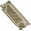 Baroque Vertical Door Applique - STL 3D Model for CNC