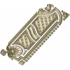 Baroque Vertical Door Applique - STL 3D Model for CNC