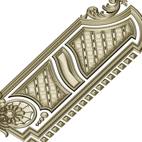 Baroque Vertical Door Applique - STL 3D Model for CNC