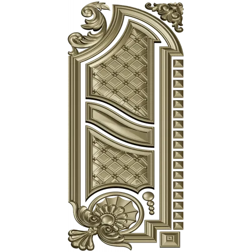 Baroque Vertical Door Applique - STL 3D Model for CNC