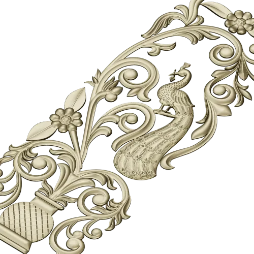 Peacock Urn Vertical Panel STL for CNC