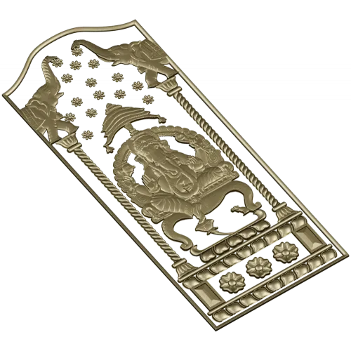 Ganesha Shrine Panel - STL 3D Model for CNC