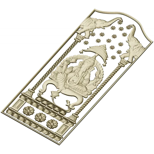 Ganesha Shrine Panel - STL 3D Model for CNC