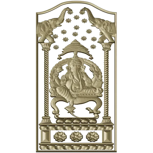 Ganesha Shrine Panel - STL 3D Model for CNC