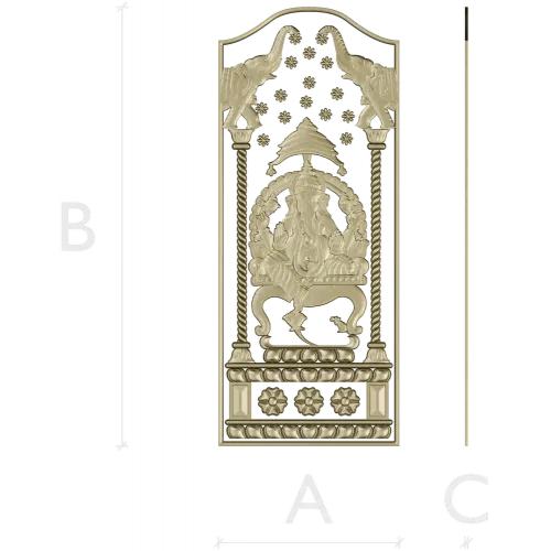 Ganesha Shrine Panel - STL 3D Model for CNC