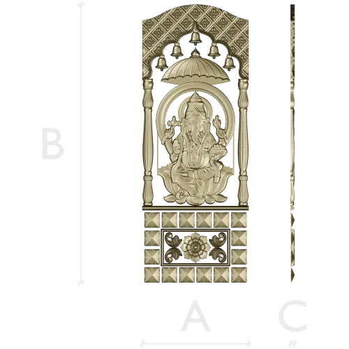 Ganesha High-Relief CNC STL Panel