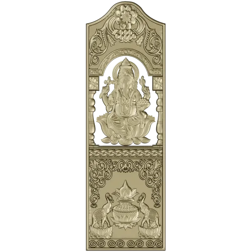 Ganesha Blessing Panel - STL 3D Model for CNC Door Panel