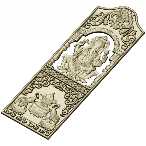 Ganesha Blessing Panel - STL 3D Model for CNC Door Panel