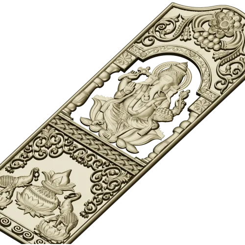 Ganesha Blessing Panel - STL 3D Model for CNC Door Panel
