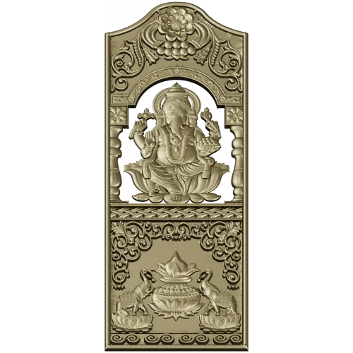 Ganesha Blessing Panel - STL 3D Model for CNC Door Panel