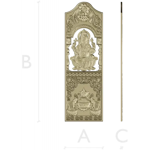 Ganesha Blessing Panel - STL 3D Model for CNC Door Panel