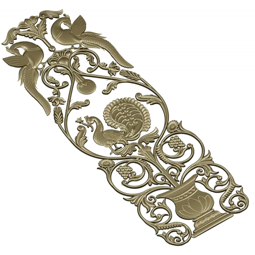 Imperial Peacock Vertical Panel - STL 3D model for CNC milling