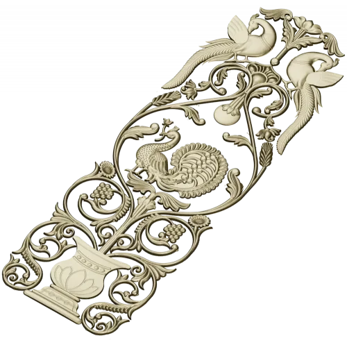 Imperial Peacock Vertical Panel - STL 3D model for CNC milling