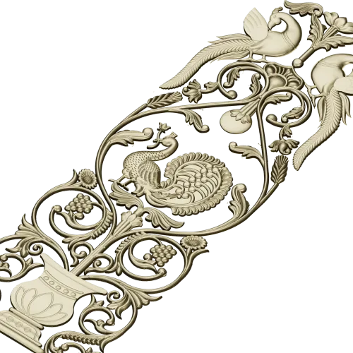 Imperial Peacock Vertical Panel - STL 3D model for CNC milling