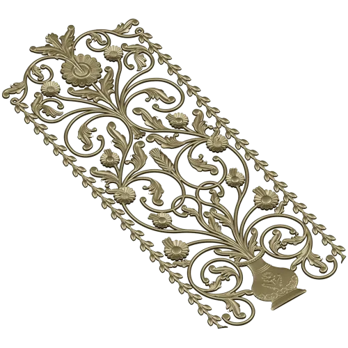 Floral Urn Door Panel - detailed STL 3D model for CNC
