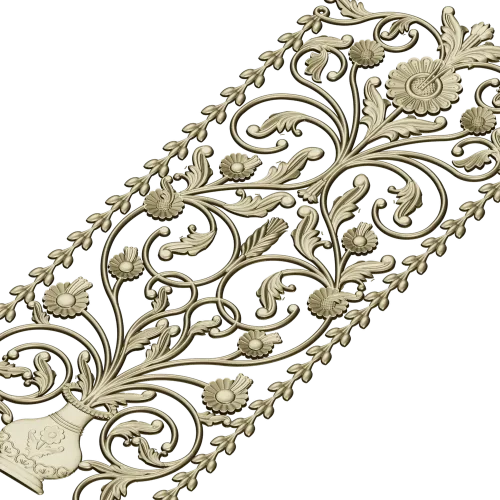 Floral Urn Door Panel - detailed STL 3D model for CNC