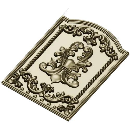 Decorative Fleur-de-Lis Panel STL Model for CNC