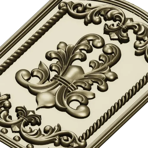 Decorative Fleur-de-Lis Panel STL Model for CNC