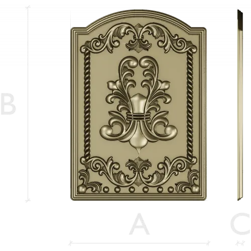 Decorative Fleur-de-Lis Panel STL Model for CNC