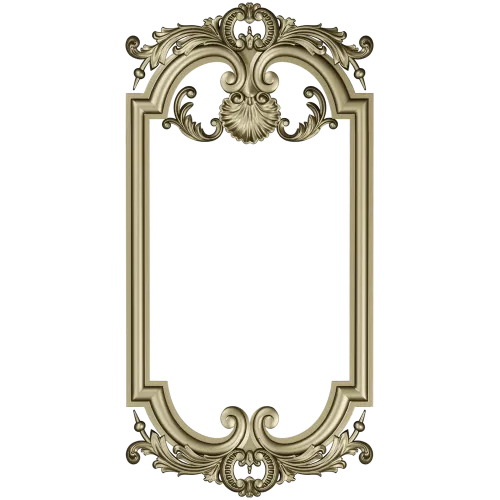 Ornate Baroque Frame 3D STL Model for CNC Milling