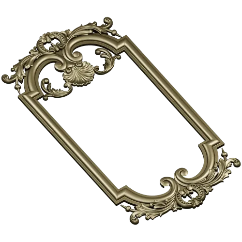 Ornate Baroque Frame 3D STL Model for CNC Milling